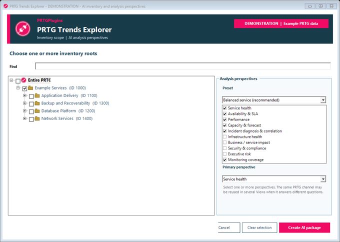 Anonymized AI inventory scope and analysis perspectives
